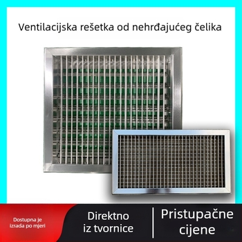 Izlaz zraka za centralnu klimatizaciju od nehrđajućeg čelika, vrata tip povratnog zraka, jednodijelni žaluzijski izlaz