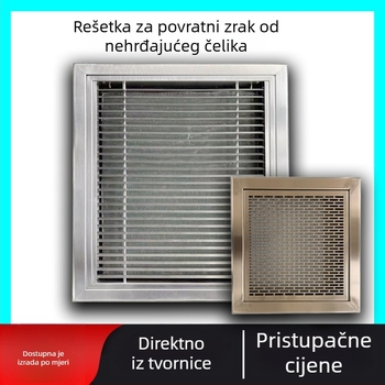 Izlaz zraka za centralnu klimatizaciju od nehrđajućeg čelika, vrata tip povratnog zraka, jednodijelni žaluzijski izlaz