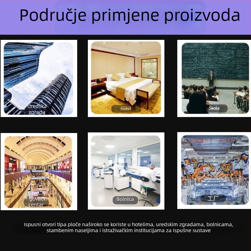 Building Beauty Kvadratni difuzor za strop, ispuštanje dima, galvanizirano čelik, ventilacijska oprema