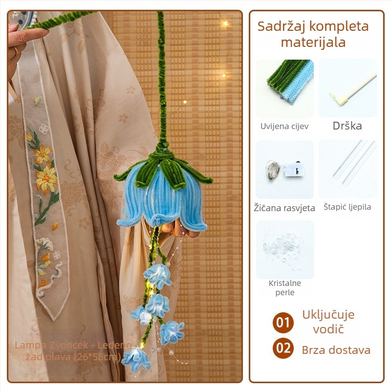DIY komplet papirnate lampe sa svijetlećom lotos lampom i uvijanjem štapića, kineski stil