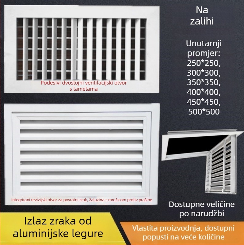 Obrada i prilagodba različitih pristupnih vrata, povratnih zračnih mreža i zračnih otvora