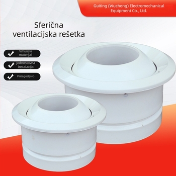 Okrugli izlaz zraka od aluminijske legure s podesivom temperaturom, sferni izljev, vrtložni difuzor, dvostruki sloj dizajn