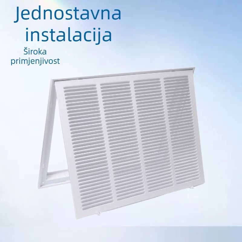 Rešetka za povrat zraka od pocinčanog čelika s uklonjivim vratima i okvirnim poklopom za ventilaciju, HVAC ulaz hladnog zraka