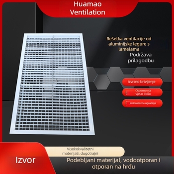 Lamelirana mreža od aluminijske legure za centar klimatizacije, ulaz i izlaz zraka, vodootporna i otporna na koroziju
