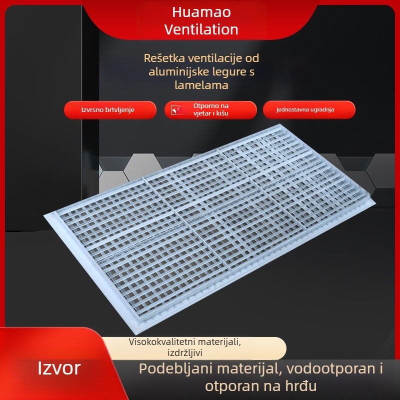 Lamelirana mreža od aluminijske legure za centar klimatizacije, ulaz i izlaz zraka, vodootporna i otporna na koroziju