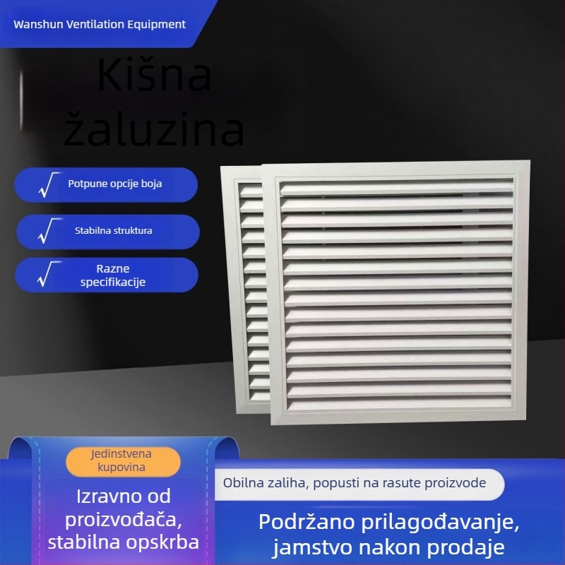 Kišom otporan lamelni otvor za zrak, jednoslojni linearni izlaz zraka od aluminijske legure