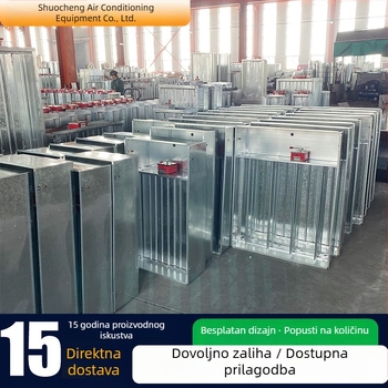 Ventil za napajanje zraka pod pozitivnim tlakom, zatvorenog tipa, dimni izlaz s više lopatica, požarni dimni izlaz u stubištu, debele četverokutni aluminijski spoj