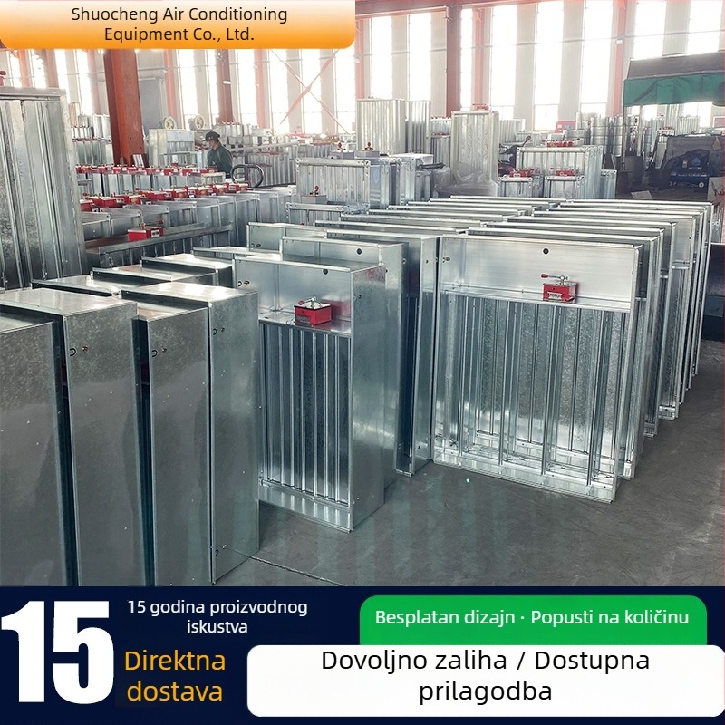 Ventil za napajanje zraka pod pozitivnim tlakom, zatvorenog tipa, dimni izlaz s više lopatica, požarni dimni izlaz u stubištu, debele četverokutni aluminijski spoj