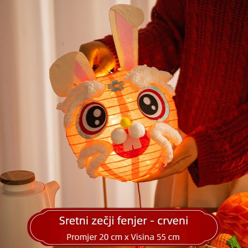 Fenjer s zekom za Festival Lunarnog Mjeseca – dječji DIY paket, svjetleći papirnati fenjer