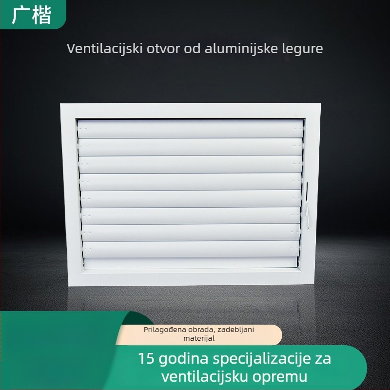 Aluminijski lamelirani izlaz zraka za ventilaciju, zaštita od kiše, ručno upravljanje prekidačem
