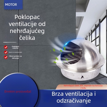 Poklopac od nehrđajućeg čelika 304 s ventilom za vanjsku stijenu kuhinjskog napa