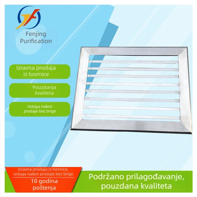 Nehrđajući čelični rešetkasti prozor za povrat zraka za čiste prostorije i radionice