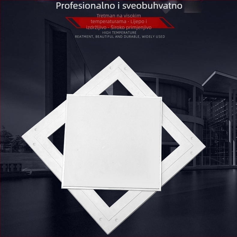 Gipsani pristupni panel s dvostrukim aluminijskim rubom, različitih veličina.