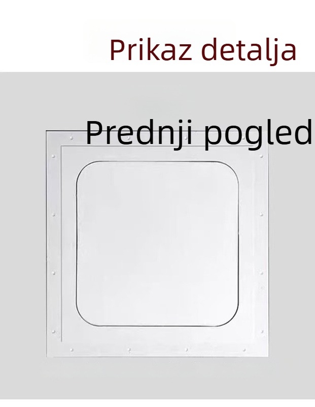 Pristupni panel od gips ploče sa zaobljenim kutovima i dvostrukim aluminijskim rubom za strop, unaprijed ugrađeni otvor s lukastim ukrasom