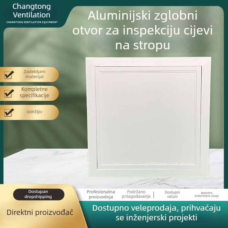 Zaključni panel pristupa od aluminijske legure za strop od gipsane ploče, otvor za inspekciju centralne klimatizacije