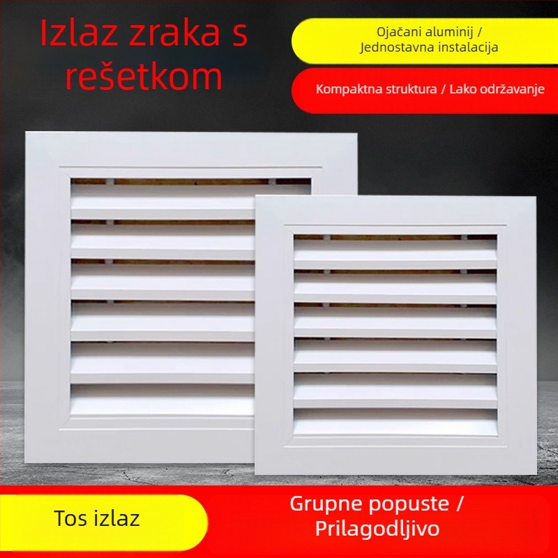 Aluminijski lamelni izlaz zraka za vanjsku stijenu, vodootporan, s vratnim i ispušnim zrakom