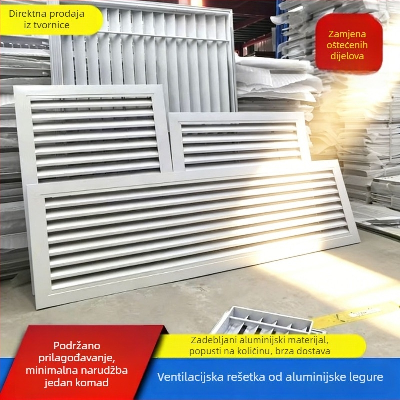 Lamela aluminijska legura ventilacijska rešetka za kupaonicu, izlaz zraka klimatizacije