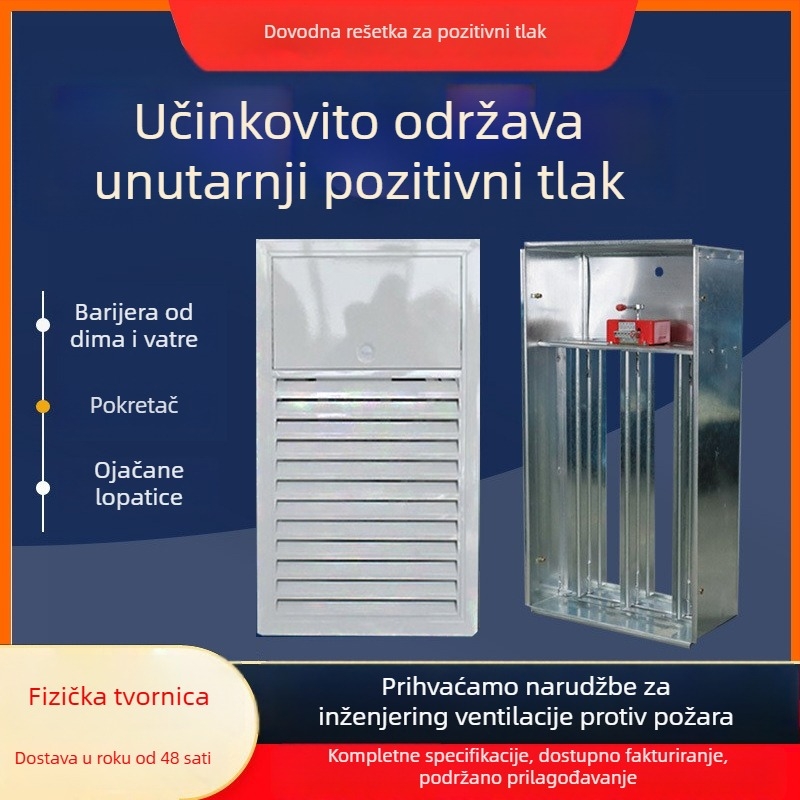 Ventil za stubište s pozitivnim tlakom zraka i ispušnim dimom (ručno/električno, normalno zatvoren)