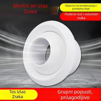 Prilagođeni sferni izlaz zraka za središnji sustav klimatizacije ABS materijal