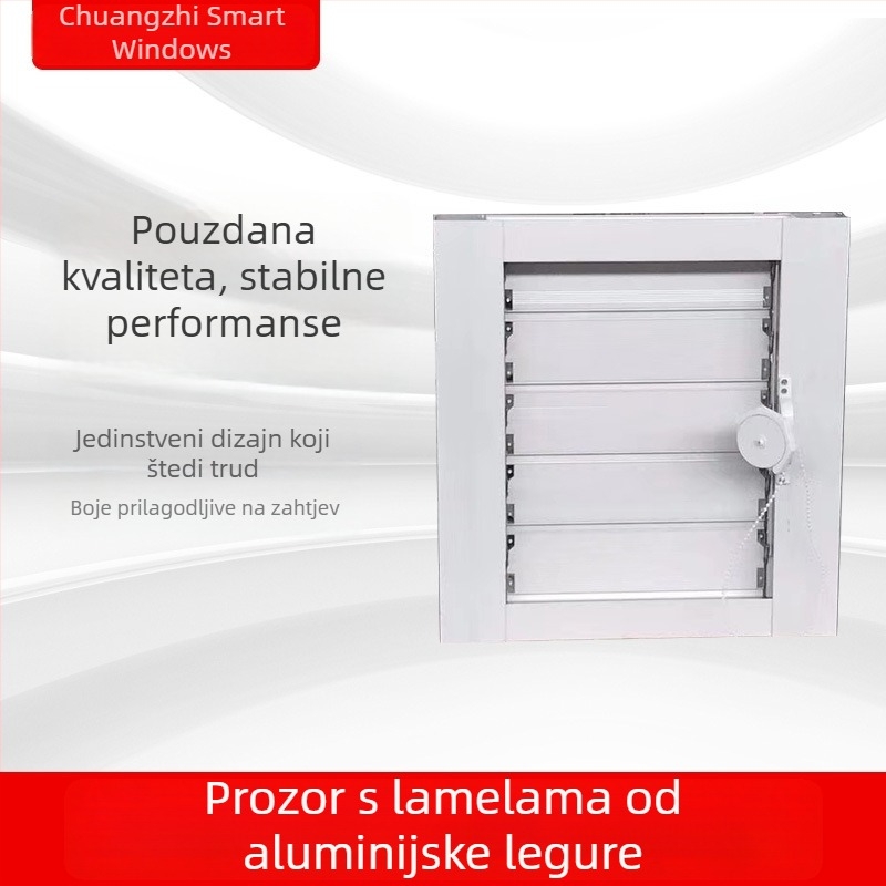 Aluminijske lamelne žaluzije s ručnim i daljinskim upravljanjem, inteligentno otvaranje i zatvaranje, zaštita od sunca, vjetra i kiše, ojačani materijal