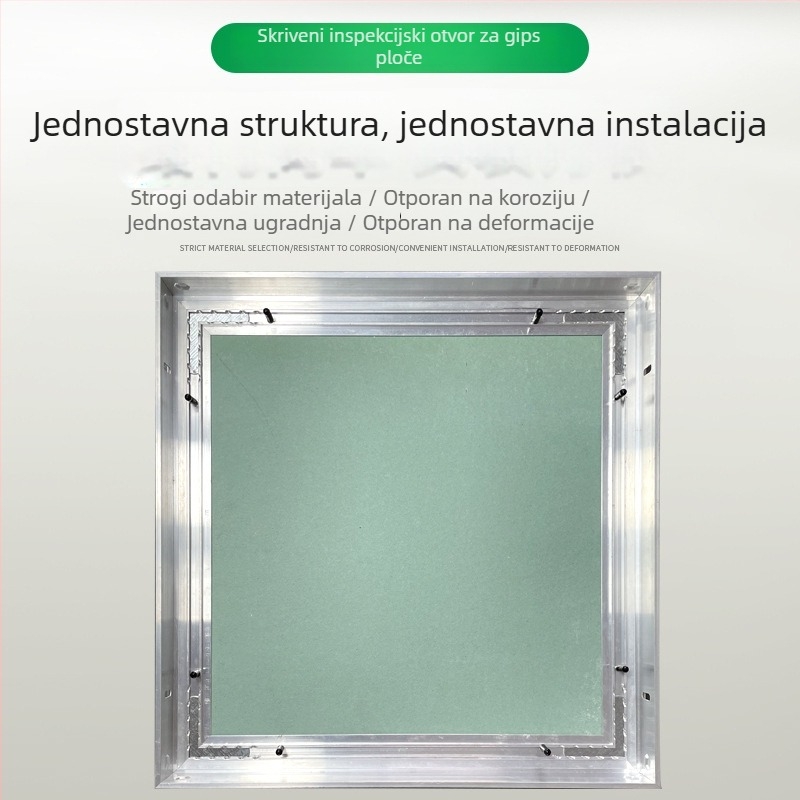 Skriveni pristupni panel za suhozidnu konstrukciju s aluminijskim vratima i magnetskim stropnim panelom, brzo otvaranje, vodootporan plafon