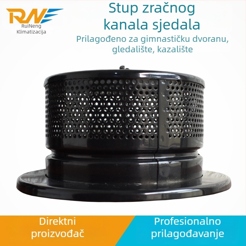 Zračni otvor za sjedala na stadionima i kino dvoranama s regulirajućim ventilom i kolonom za dovod zraka TCD