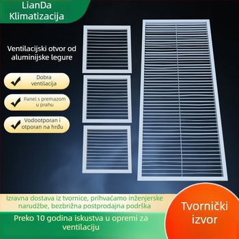 Lianda aluminijski lamelirani zračni izlaz, trakasti otvor za središnji klimatizacijski sustav, ugrađena dovod zraka, inspekcijski otvor
