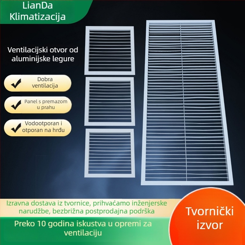 Lianda aluminijski lamelirani zračni izlaz, trakasti otvor za središnji klimatizacijski sustav, ugrađena dovod zraka, inspekcijski otvor