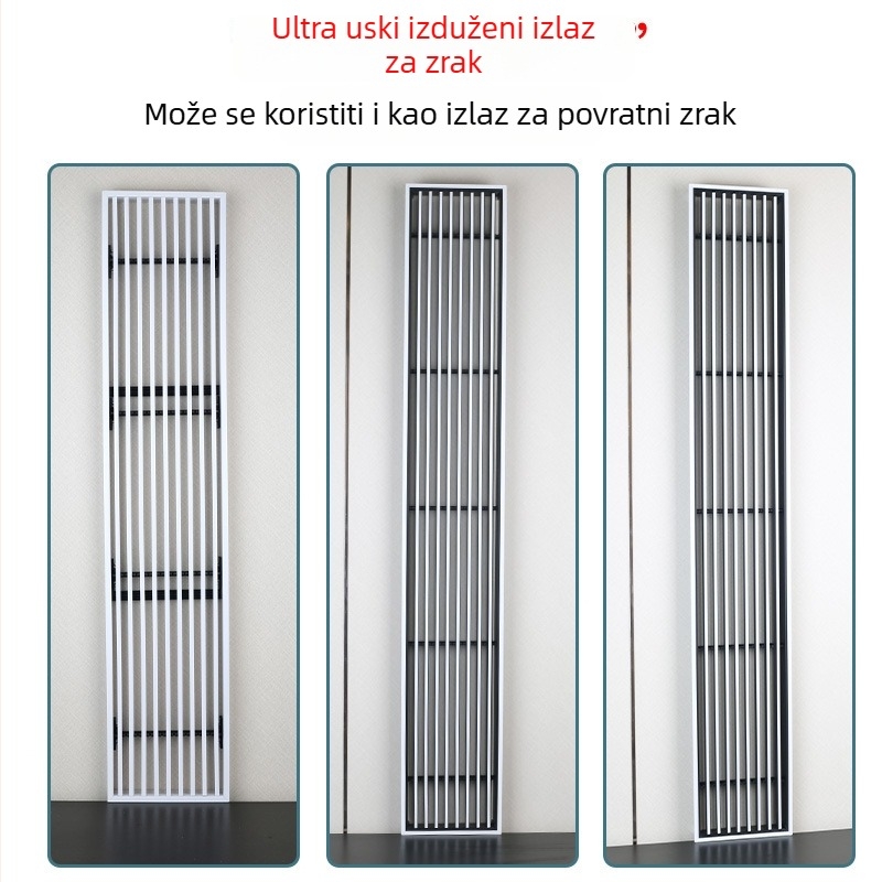 Po narudžbi linearni izlaz zraka od aluminijske legure, izuzetno uska i duga rešetkasta otvor, ABS anti-kapanje za klimatizacijski ispušni otvor