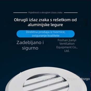 Kružni stropni difuzor od aluminijske legure, 6-8 inča, unutarnja klimatizacija, lamelarni dizajn
