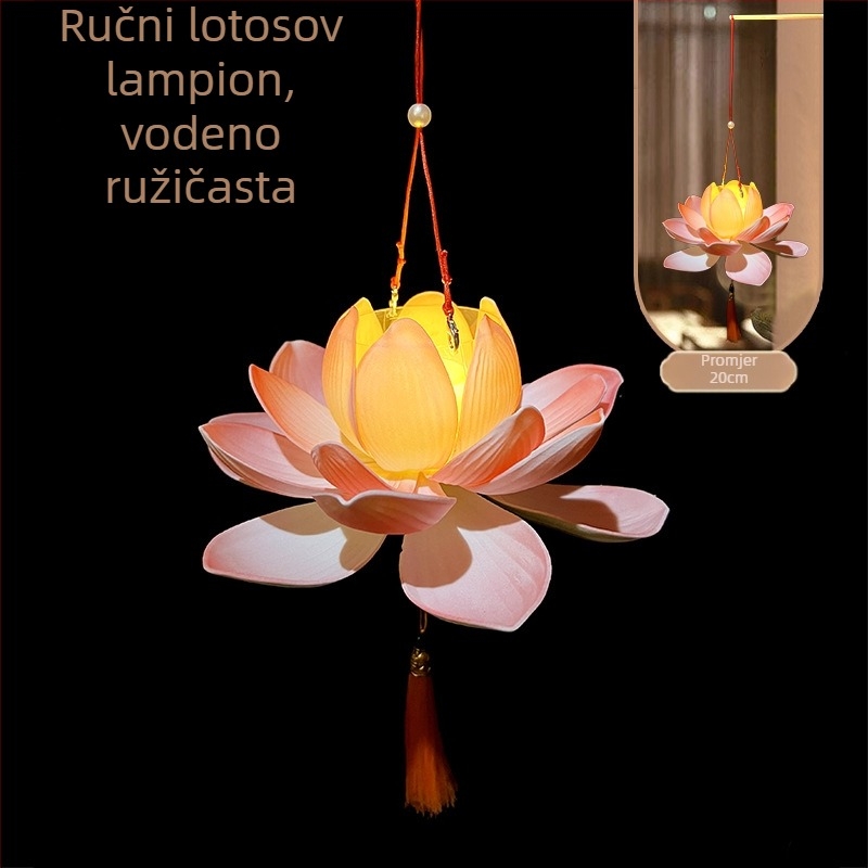 Nova kreativna antički stil lotus lantern DIY paket za djecu, prijenosni svjetleći rekvizit za aktivnosti na otvorenom