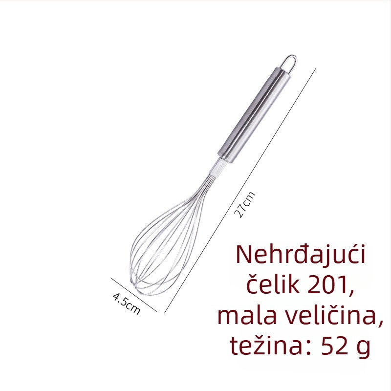 Ručna pjenjača za jaja od nehrđajućeg čelika 304, pogodna za kolače i kreme, kućanski kuhinjski pribor