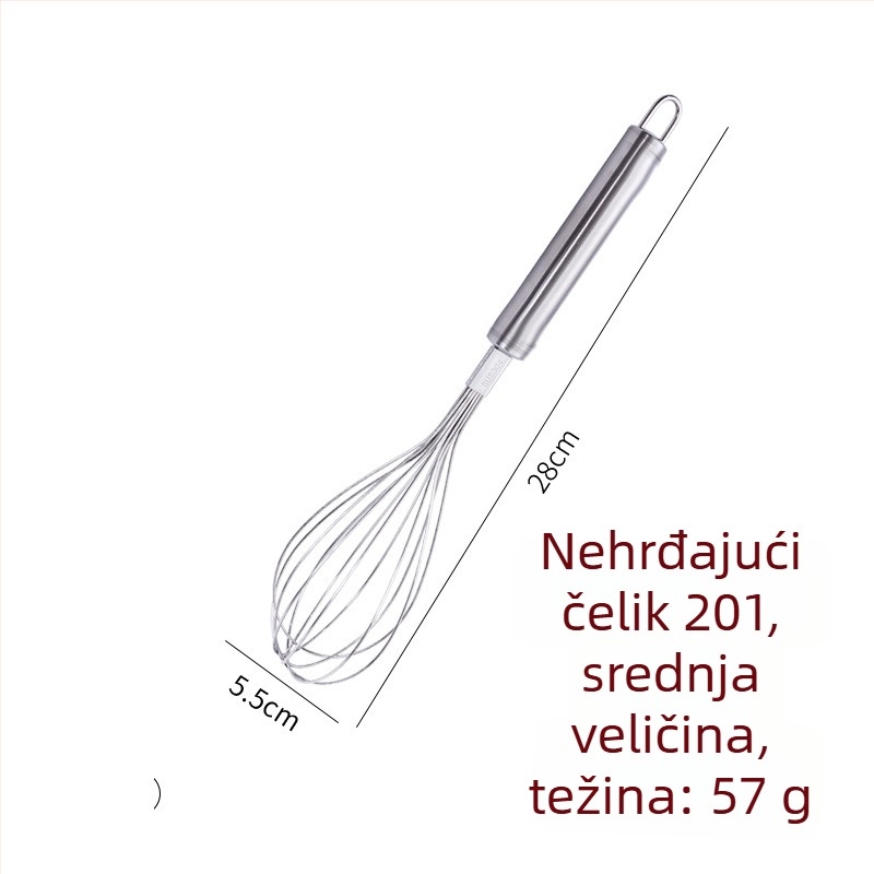 Ručna pjenjača za jaja od nehrđajućeg čelika 304, pogodna za kolače i kreme, kućanski kuhinjski pribor