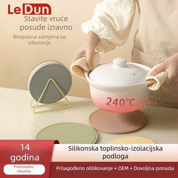 Leton kružni silikon podmetač za kuhinju, otporan na visoke temperature, dvostrani podmetač za čaše i stol