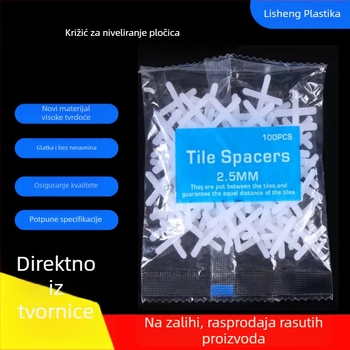 Sustav poravnavanja pločica s križićima 2 mm i 2,5 mm, plastični klipovi za razmake