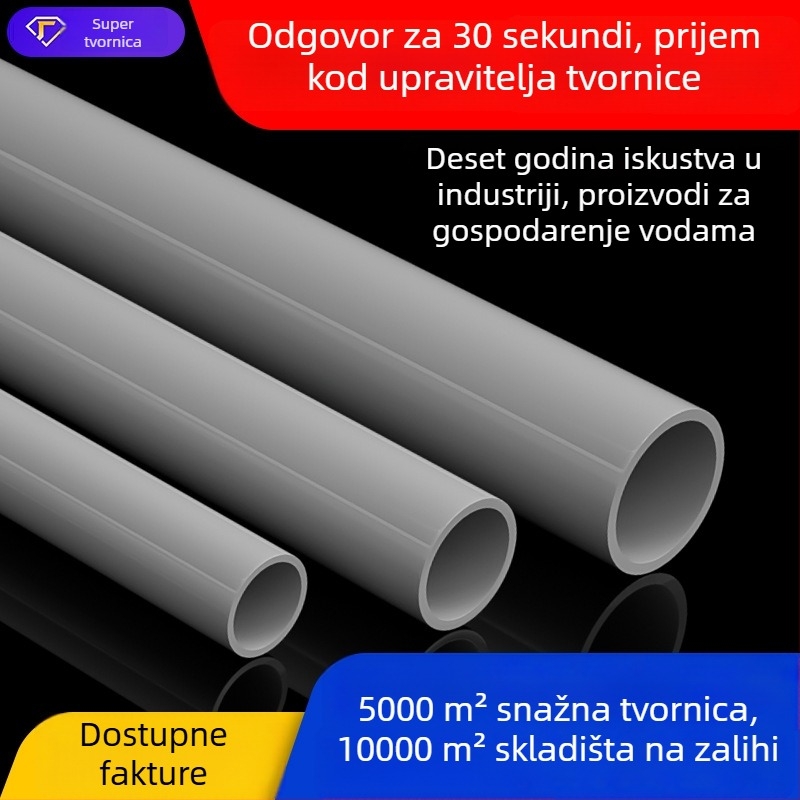 UPVC cijev za industrijsku vodoopskrbu i odvodnju, sive tvrde PVC cijevi za poljoprivrednu irigaciju