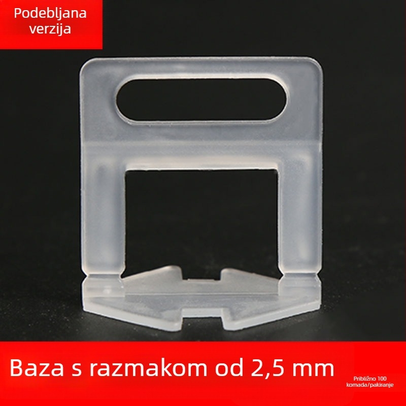 Pomoćni alat za niveliranje pločica s razmakom 2,5 mm i debelim osnovnim klipom