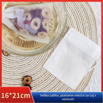 Jednokratne vrećice za čaj 16×21 cm, od netkanog materijala, s vezicom, vrećice za filtriranje hrane, male mjehurične vrećice