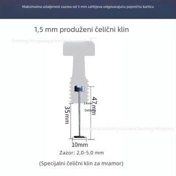 MINGANG Igla za niveliranje, zamjenjiva, T-oblik, od tvrde čelične za pločice od mramora, 1,5 mm produžena