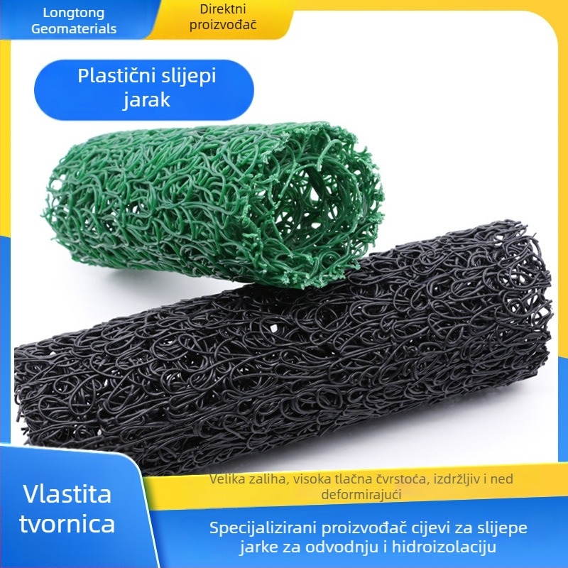 Plastične šuplje drenazijske cijevi s kružnim i pravokutnim presjekom za autoceste, željeznice i tunele. Crna.