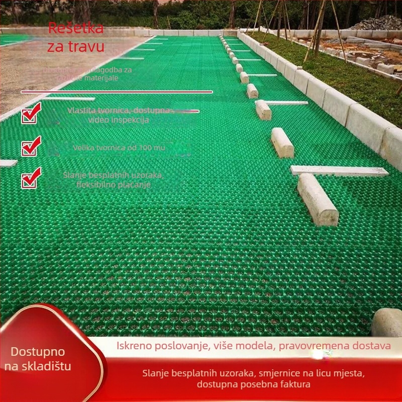 Plastične mreže za sadnju travnjaka za parkirališta, mreže za travu, pristupni putevi za požar, blokovi za zaštitu padina i krajobraznu arhitekturu