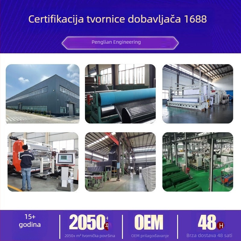 Plastična drenažna cijev s platnenim pokrovom za autoceste, željezničke pruge, tunele i podzemnu drenaciju i filtraciju vode