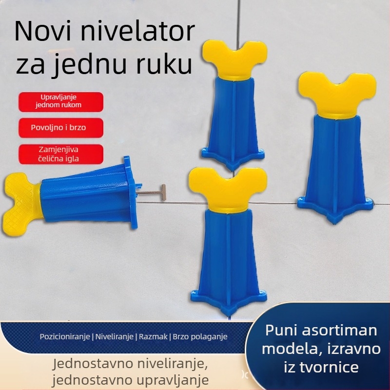 Novi pojačani veliki nivelator za pločice za pozicioniranje fuge, jednoručna obsluha, zamjenjiva igla