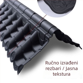 Yanying pločice od smole u antiknom stilu, integrirana kineska dekoracija krova, plastične male plave pločice, lažni vrh vrata, pločice zidova drevnih zgrada, glazirane pločice