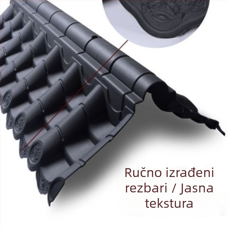 Yanying pločice od smole u antiknom stilu, integrirana kineska dekoracija krova, plastične male plave pločice, lažni vrh vrata, pločice zidova drevnih zgrada, glazirane pločice