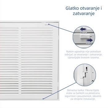 Čelična rešetka povratnog zraka s uklonjivim vratima, poklopac za ventilaciju, HVAC ulaz hladnog zraka