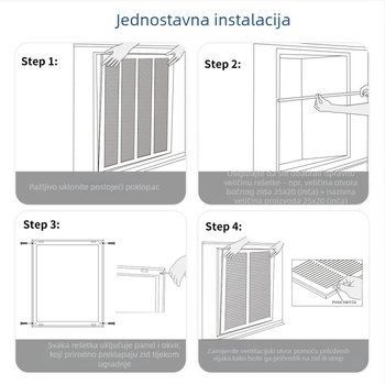 Čelična rešetka povratnog zraka s uklonjivim vratima, poklopac za ventilaciju, HVAC ulaz hladnog zraka