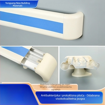 PVC zidne rukohvate protiv sudara za hodnike domova za starije, protuklizne