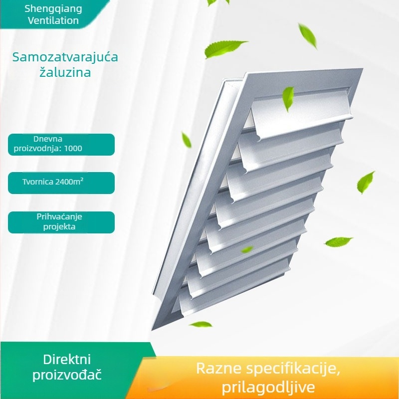 Nehrđajući čelik – samouzavirajuće lamelne žaluzije za izlaz centralnog klimatizacijskog sustava – zaštitni poklopac za aksijalni ventilator, aluminijska legura