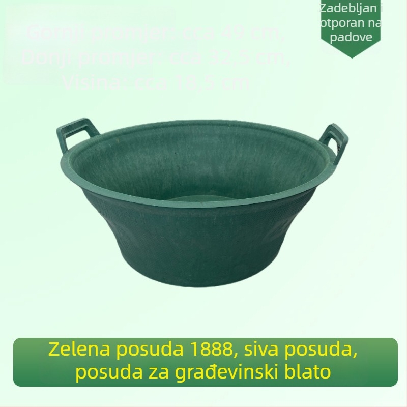 Veliki građevinski spremnik od gume i plastike za miješanje cementa i skupljanje pepela, nepropusan